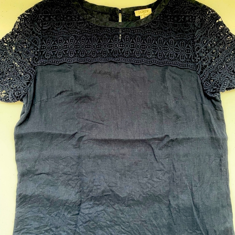J. Crew Navy Crotched Detail Women's Top